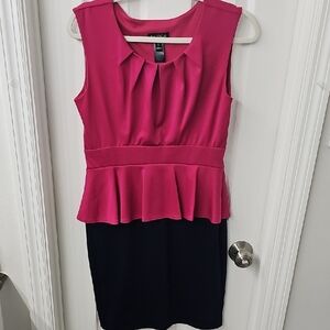 Enfocus Studio Pink and Black Midi Dress